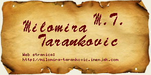Milomira Taranković vizit kartica